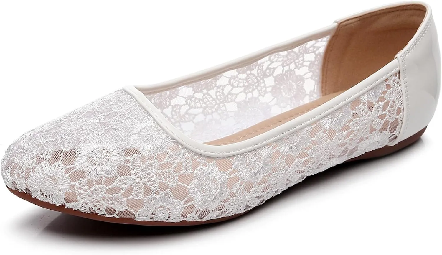 VenusCelia Women's Serenity Breathable Lace Upper Flat