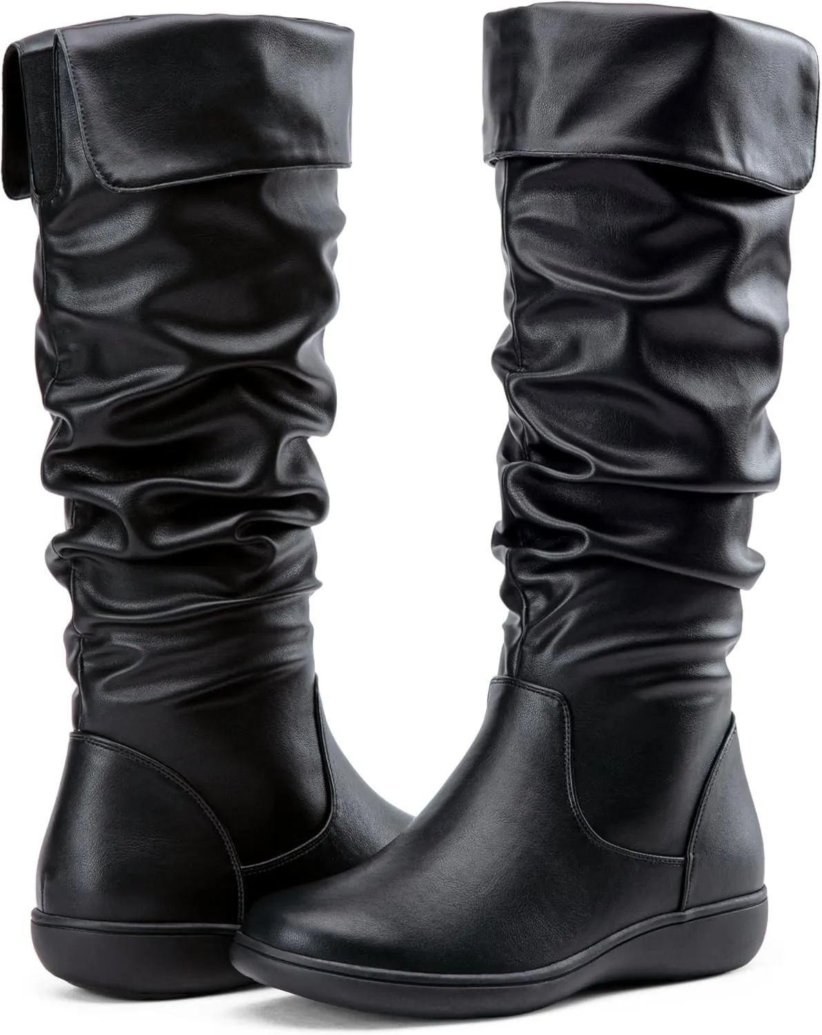 Vepose Women's Knee High Comfortable Boots Suede Slouch Flat Boots for Women
