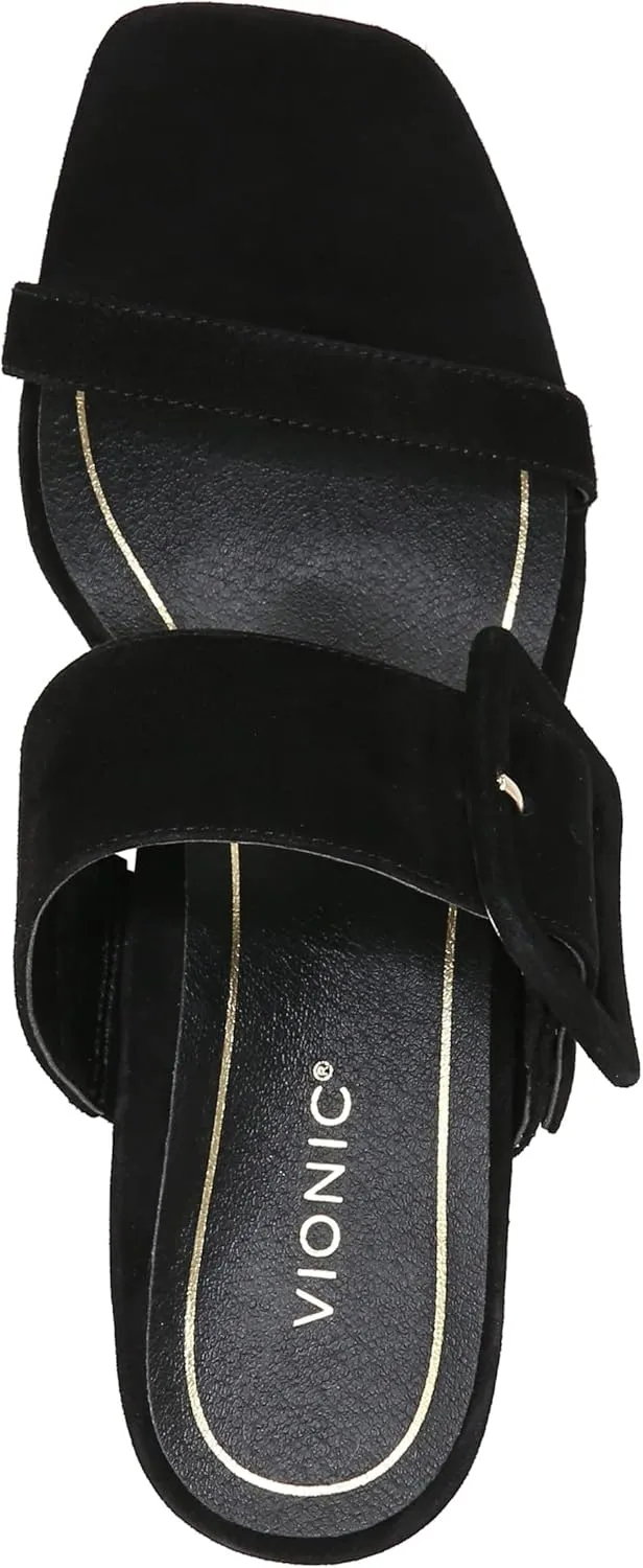 Vionic Women's Garnet Brookell Round Heel Mule - Supportive Adjustable Strap Sandals That Includes an Orthotic Insole and Cushioned Outsole for Arch Support, Medium Fit, Sizes 5-11