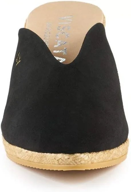 VISCATA Truja Suede Wedge Mule Handmade 2 ½” Heel Women's Sandals with Breathable Cotton Canvas and 100% Natural Jute Midsole for All Casual Occasions