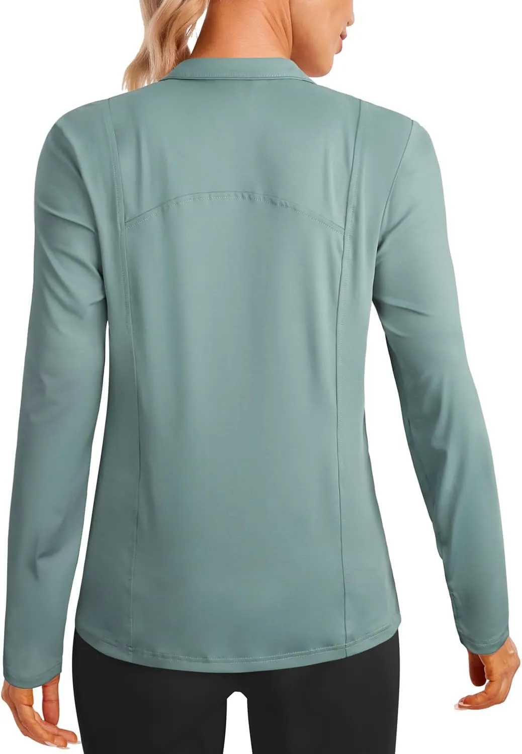 Vldnery Womens Lightweight Athletic Track Jackets Full Zip Long Sleeve Shirts Moisture Wicking Hiking Running Workout Tops