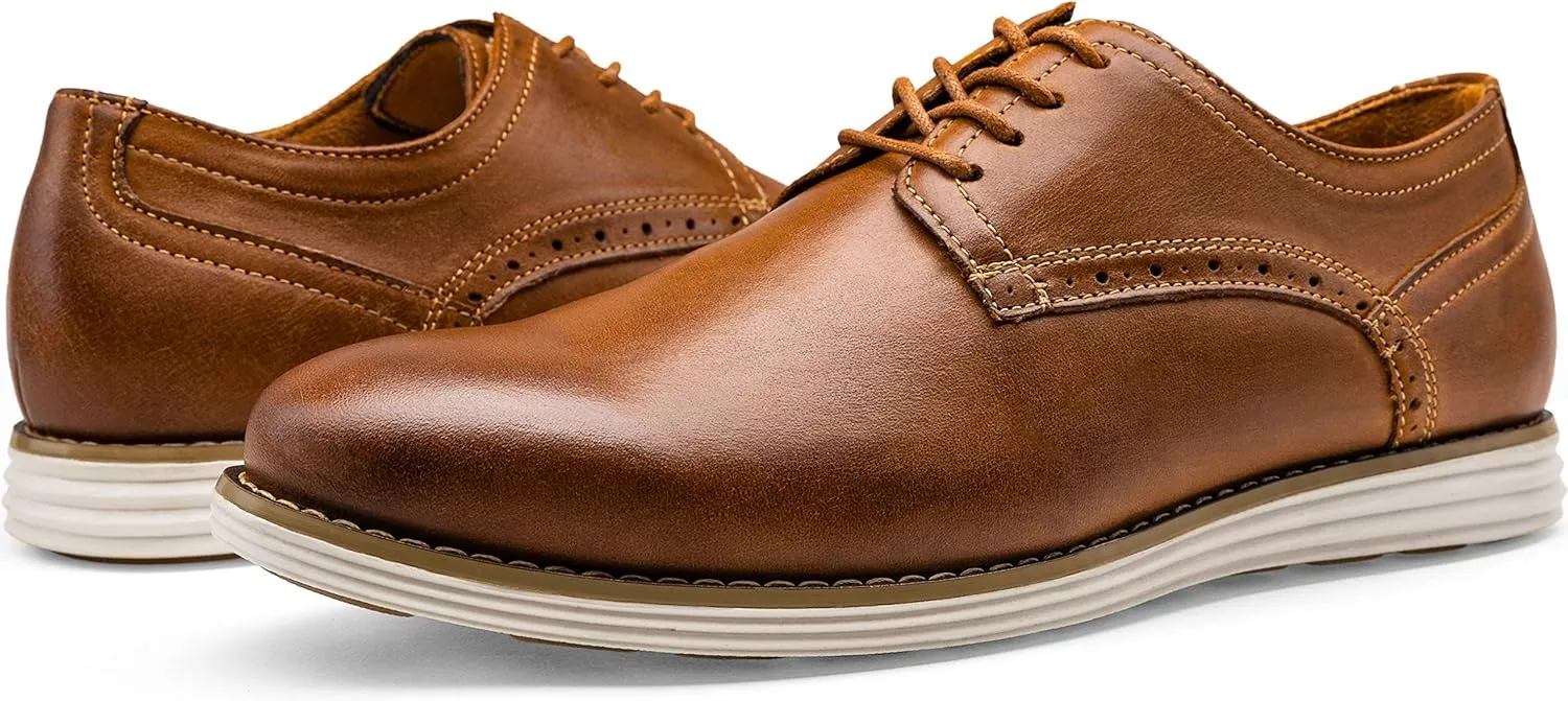 Vostey Men's Dress Shoes Leather Casual Dress Shoes for Men Leather Business Oxford Shoes for Men