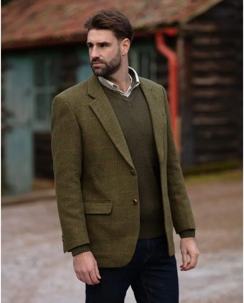 Walker and Hawkes Men’s Classic Derby Tweed Windsor Blazer – Elegant Country Jacket for Formal & Casual Occasions