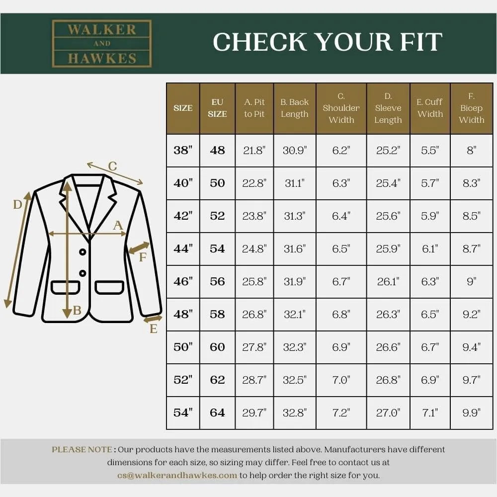 Walker and Hawkes Men’s Classic Derby Tweed Windsor Blazer – Elegant Country Jacket for Formal & Casual Occasions