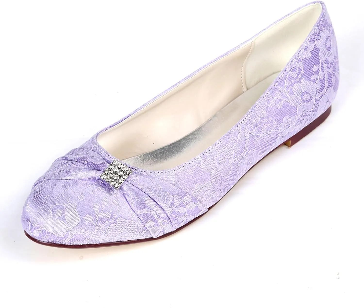 Wedding Shoes for Bride Lace Wedding Flats Comfortable Women Bridal Shoes Flats Closed Toe Ballet Flats