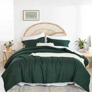 weigelia Emerald Green Comforter Set 7 Pieces Queen Comforter Set Bed in a Bag Queen Size Bedding Set with Sheets for All Season