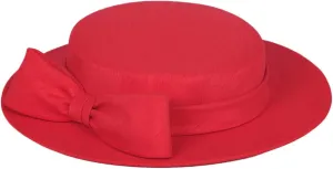 Wide Brim Church Derby Hat for Women - Elegant Kentucky Fascinator with Bow,Bridal Wedding Tea Party Formal Flat Top Hats