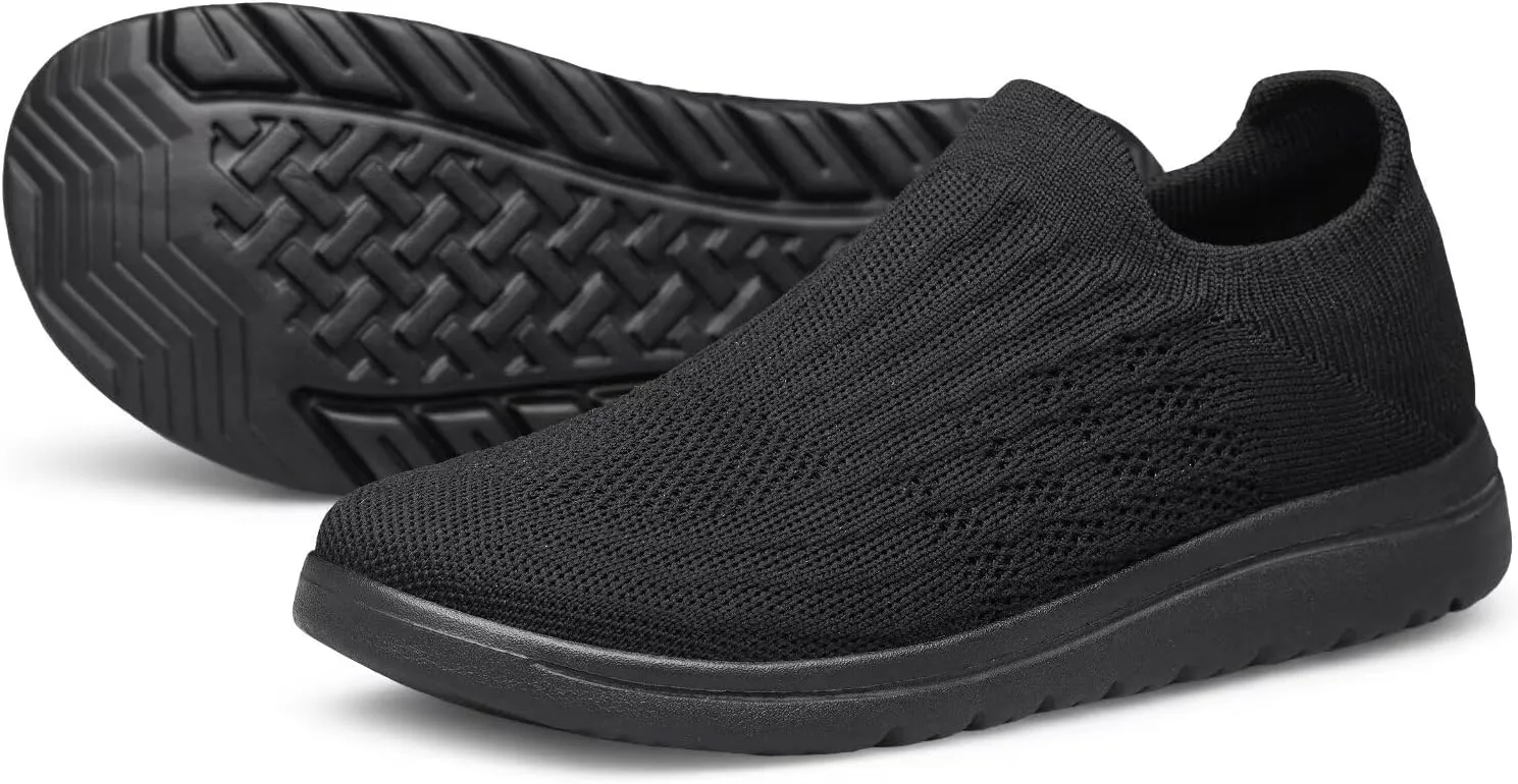 Wide Toe Shoes Men Barefoot Sock Sneakers Flat Mesh Pull-on Lightweight Breathable Casual Comfortable
