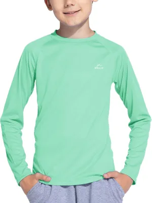 Willit Boy's UPF 50  Sun Protection Shirt Long Sleeve Rash Guard Swim Shirts Youth SPF Fishing Quick Dry Shirt