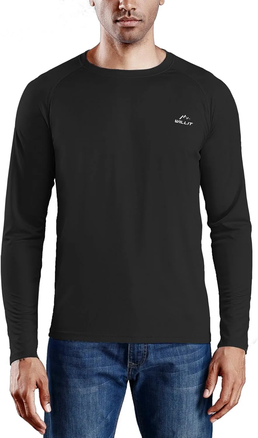 Willit Men's Rash Guard Swim Shirts UPF 50  Long Sleeve Shirts Sun Protection SPF Hiking Fishing UV Shirt