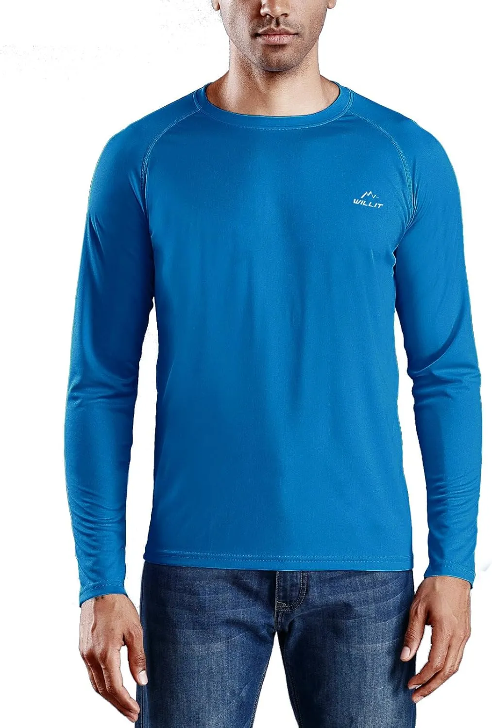 Willit Men's Rash Guard Swim Shirts UPF 50  Long Sleeve Shirts Sun Protection SPF Hiking Fishing UV Shirt