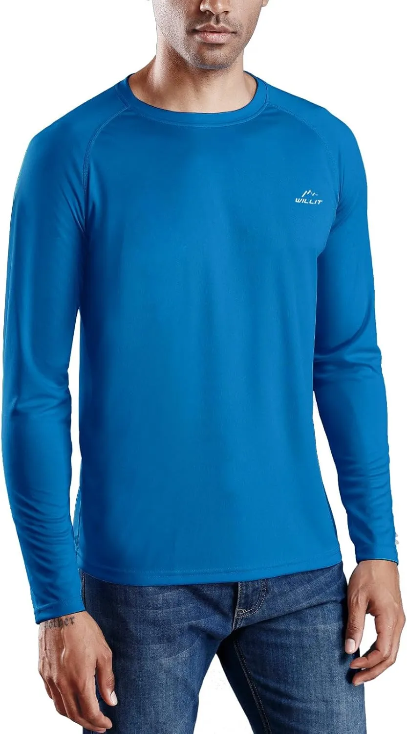 Willit Men's Rash Guard Swim Shirts UPF 50  Long Sleeve Shirts Sun Protection SPF Hiking Fishing UV Shirt