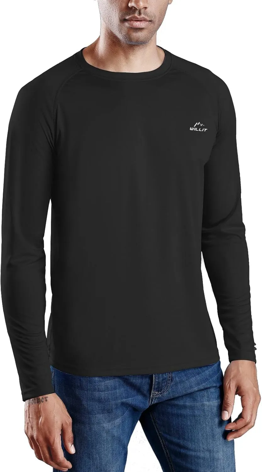 Willit Men's Rash Guard Swim Shirts UPF 50  Long Sleeve Shirts Sun Protection SPF Hiking Fishing UV Shirt