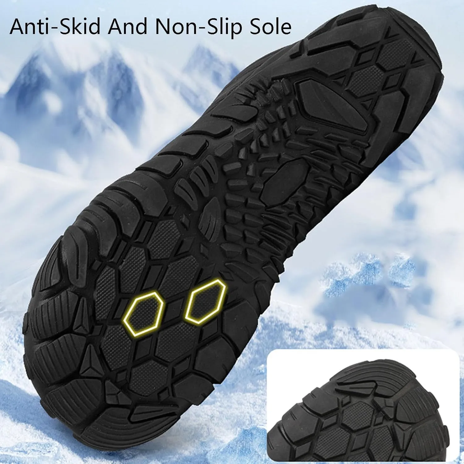 Winter Hike Barefoot Footwear Shoes Womens Mens Wide Toe Box Non-Slip Trail Running High Warm and Non-Slip Boots