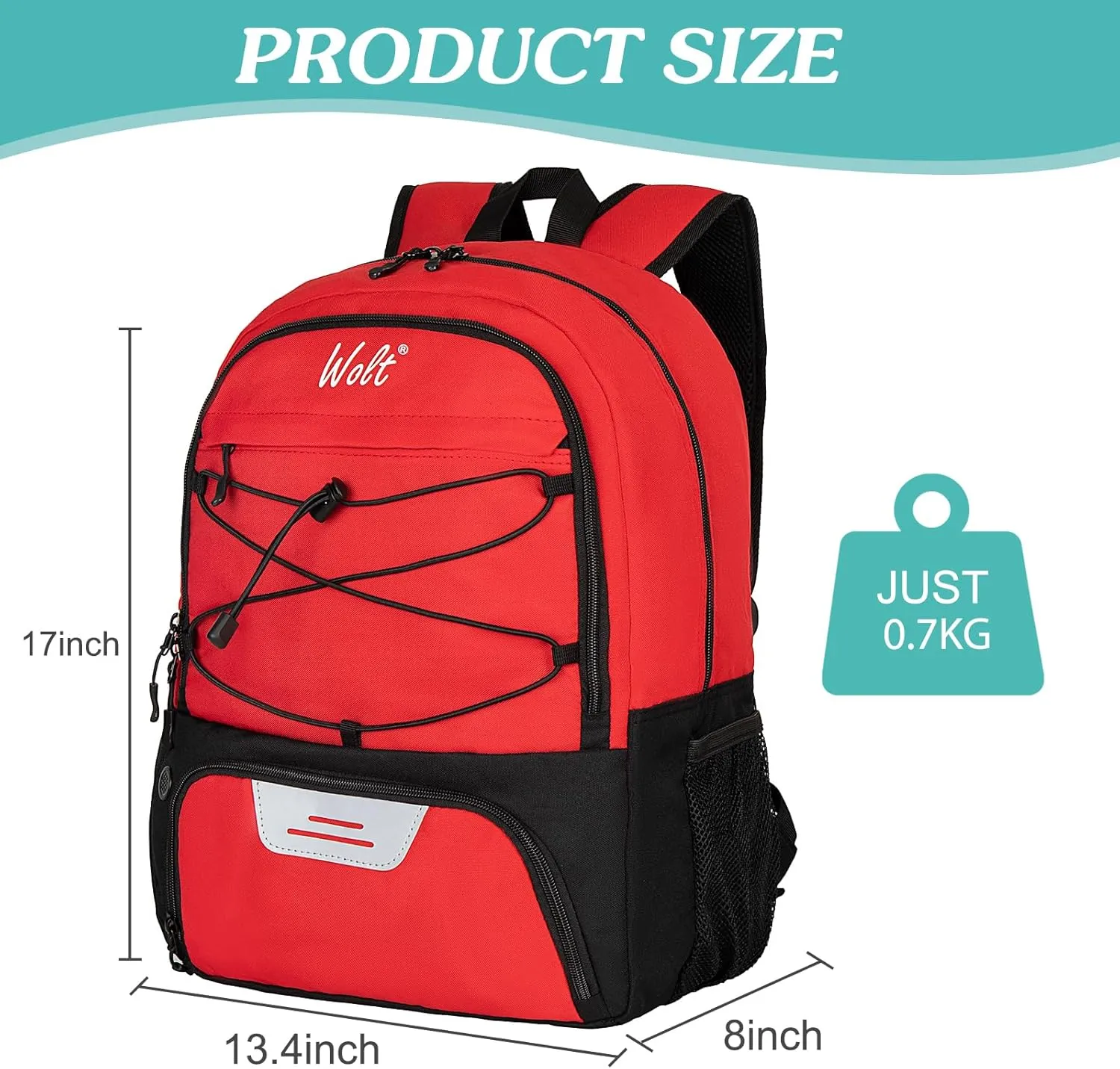 WOLT Youth Soccer Bag, Soccer Backpack, Basketball Backpack with Cleat Shoe and Ball Compartments Volleyball Backpack