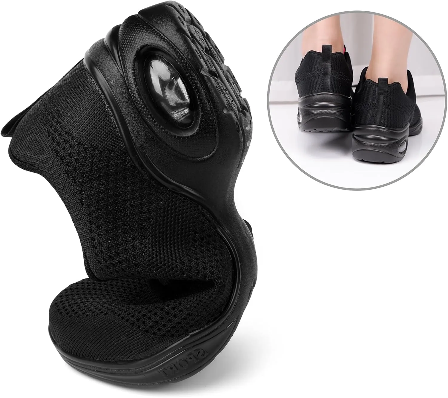 Women Dance Sneakers Jazz Shoes Lace-up Sneaker,Air Cushion Mesh Slip Jazz Dance Shoes Platform Split Sole Athletic Walking Dance Shoes