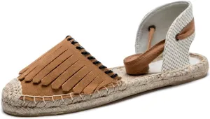 Women Espadrille Lace Up Flats Comfortable Summer Breathable Espadrille Sandals Adjustable Shoelace Dating Work Travel