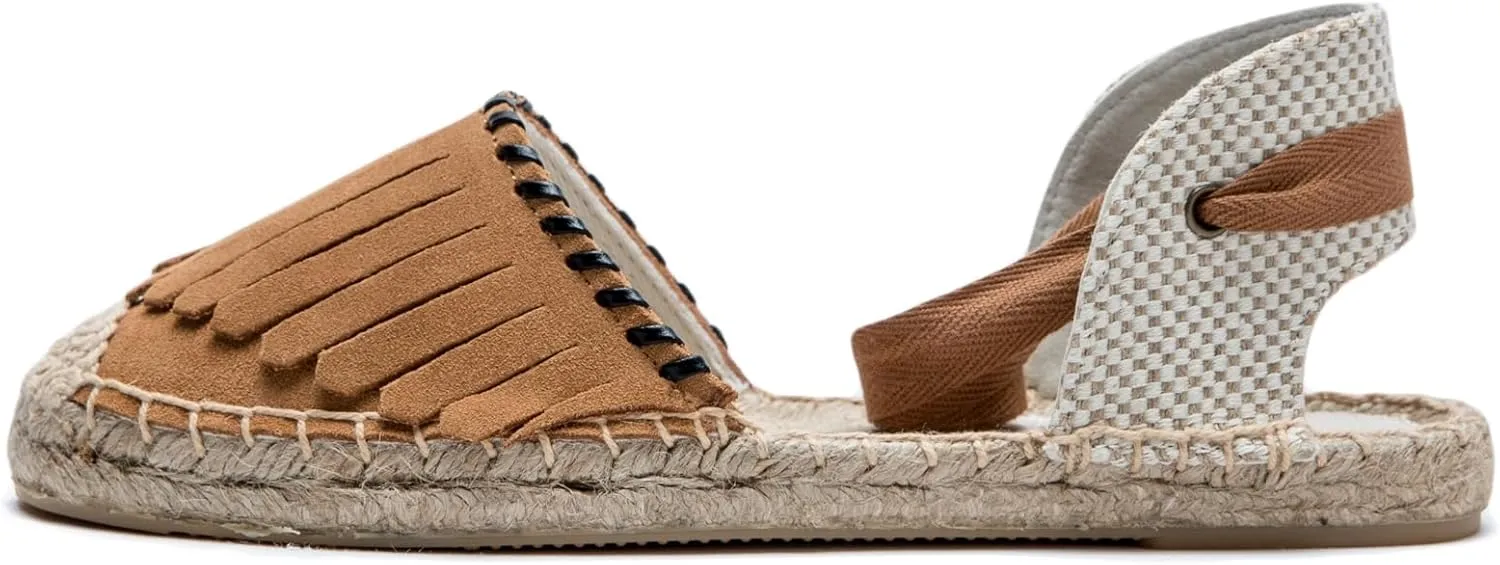 Women Espadrille Lace Up Flats Comfortable Summer Breathable Espadrille Sandals Adjustable Shoelace Dating Work Travel