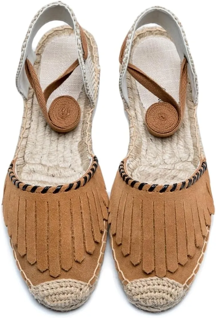 Women Espadrille Lace Up Flats Comfortable Summer Breathable Espadrille Sandals Adjustable Shoelace Dating Work Travel