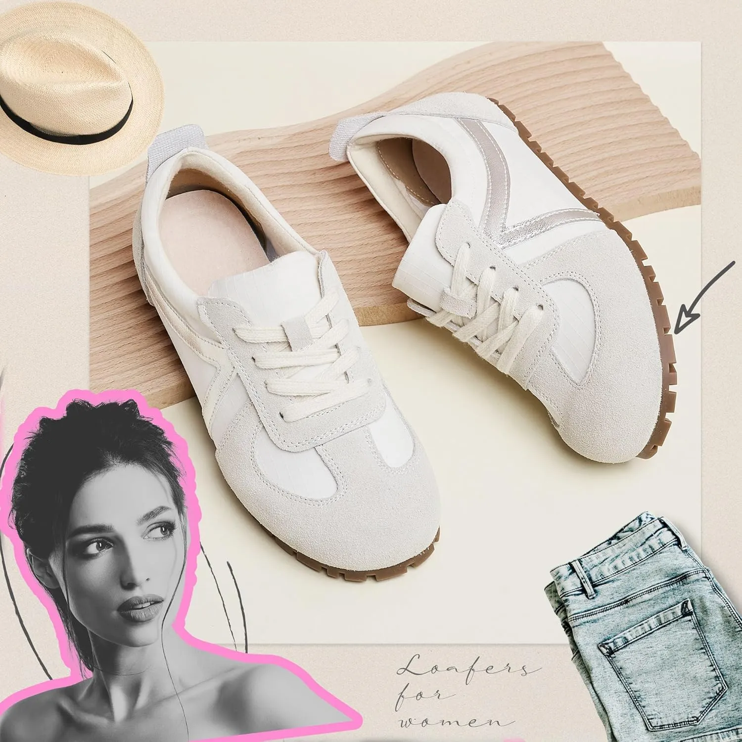 Women Loafers Shoes Casual Flat Comfortable Walking Shoes Women's Fashion Sneakers Footwear