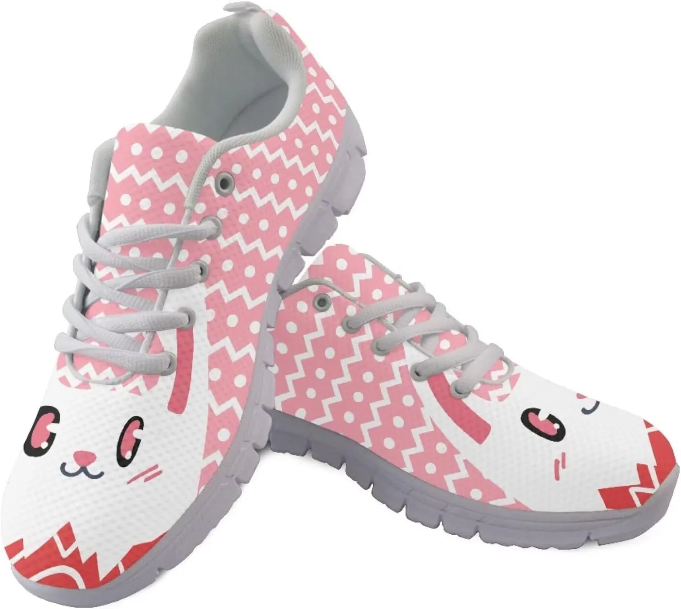 Women Men Lace Up Shoes Walking Sports Trainers Durable Sneaker for Running Hiking Gym US 5-15