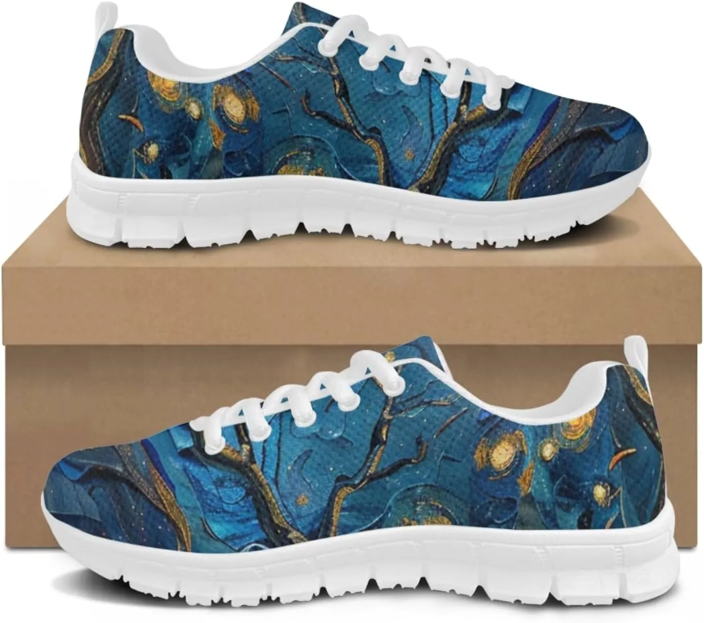 Women Men Lace Up Shoes Walking Sports Trainers Durable Sneaker for Running Hiking Gym US 5-15