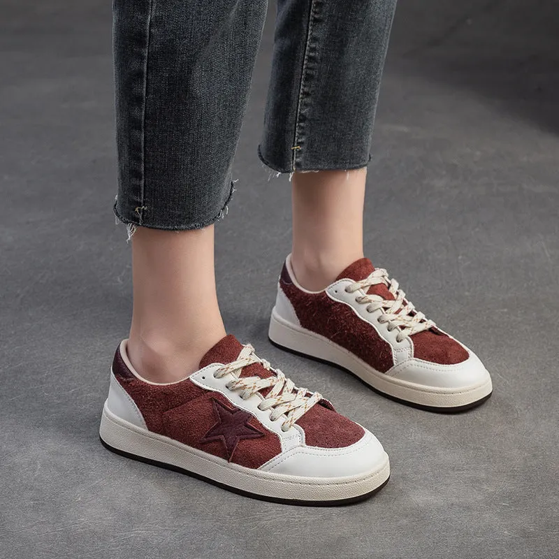 Women Stylish Breathable Leather Flat Casual Shoes