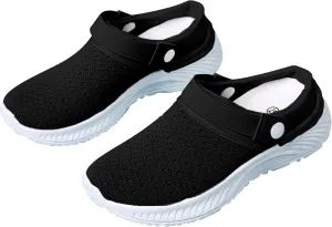 Womens Backless Sneakers Mesh Slip-on Mule Shoes Mens Tennis Shoes Arch Support Casual Shoes Trendy Black Sneakers White Tennis Shoe Loafers Shoe