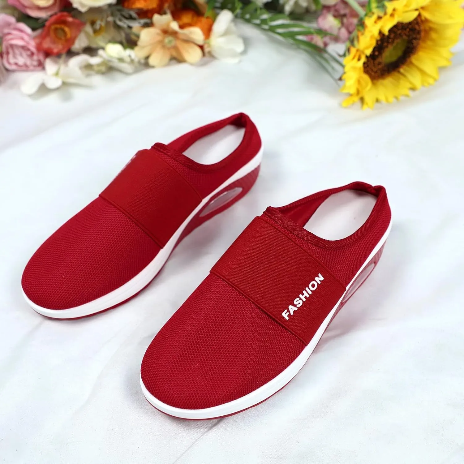 Women's Backless Walking Sneakers Summer Slip-on Walking Shoes Women Fashion Casual Shoes Slip On Walking Sneakers Steel Toe Tennis Shoe Loafers Dress Shoe