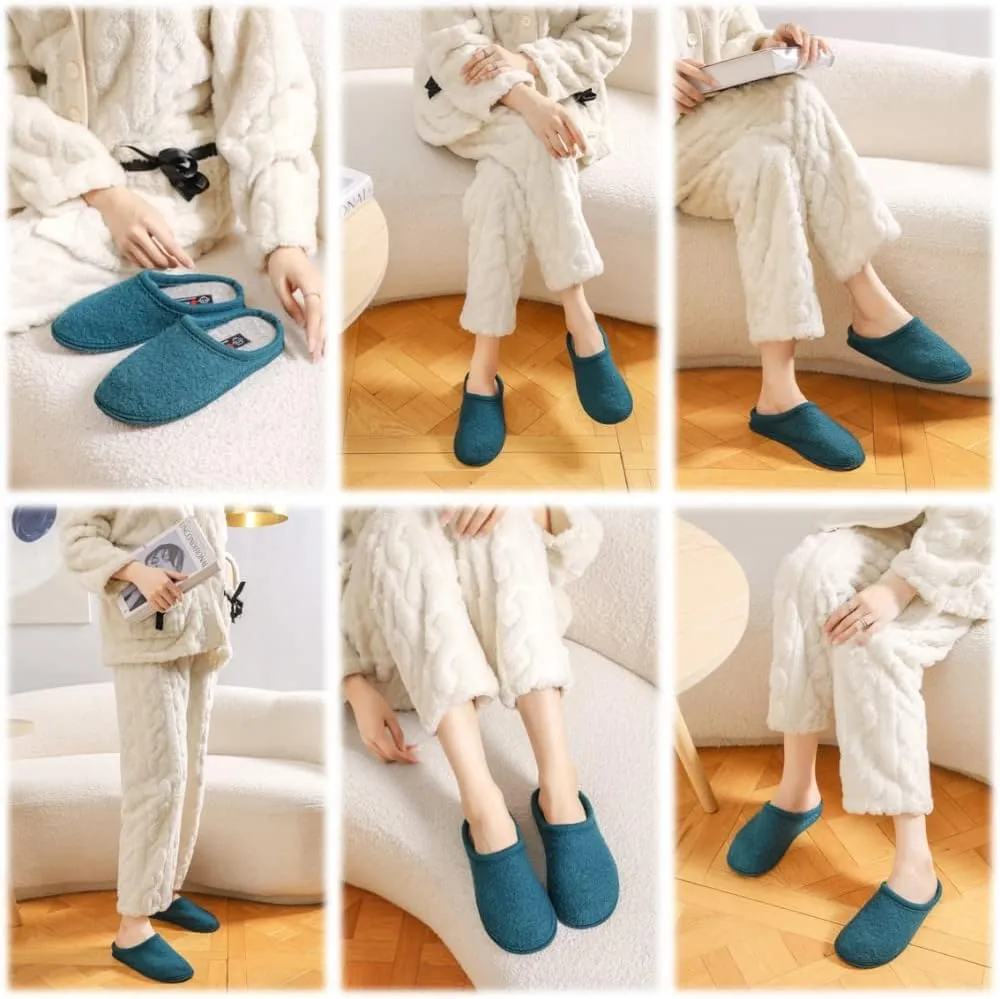 Women's Boiled Wool House Slippers Breathable Sweat Free Clog Slip on Mule Indoor/Outdoor Slipper