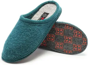 Women's Boiled Wool House Slippers Breathable Sweat Free Clog Slip on Mule Indoor/Outdoor Slipper