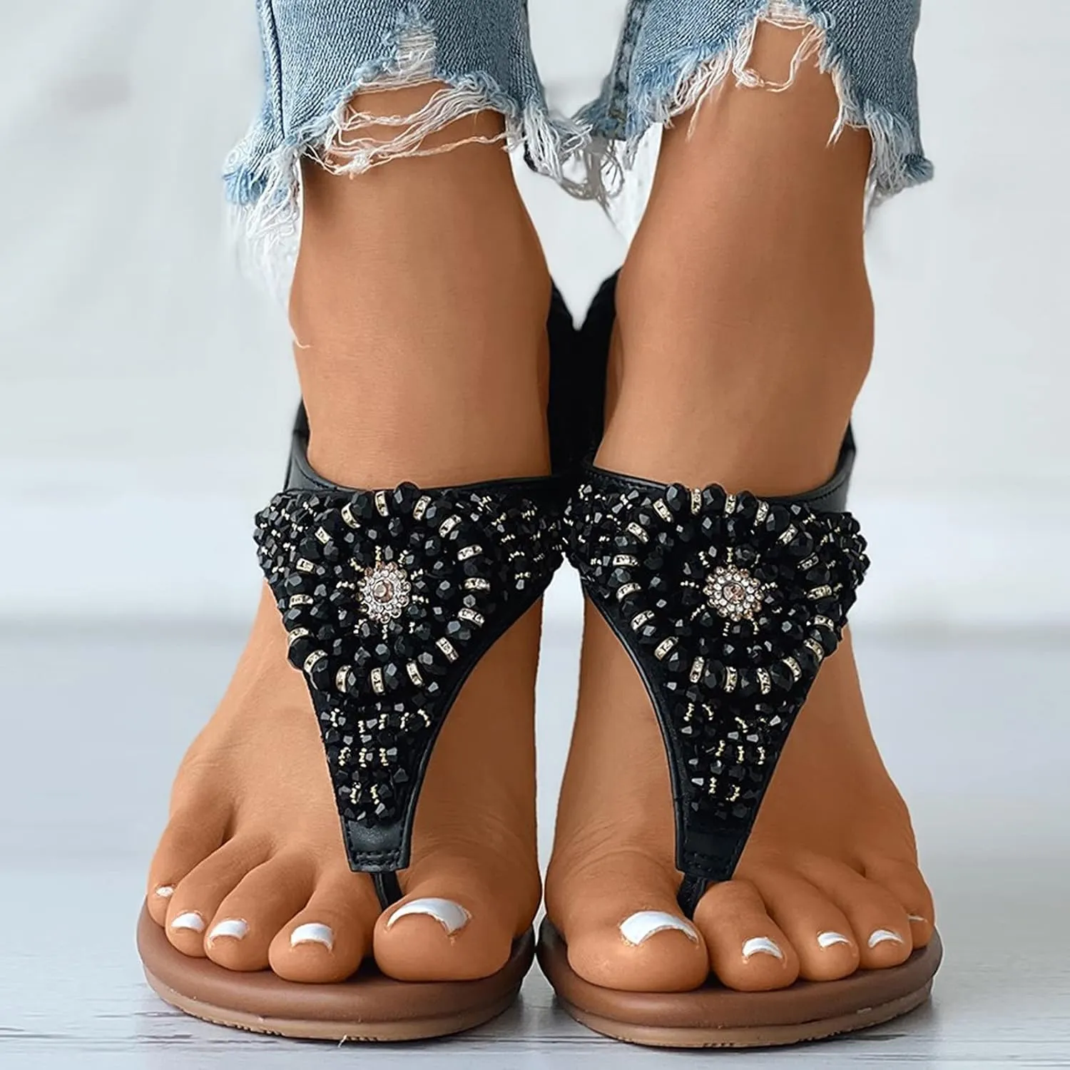 Women's Breathable Bohemian Sandals Comfortable Ankle Strap Outdoor Walking Shoes Elegant Sandals for Women