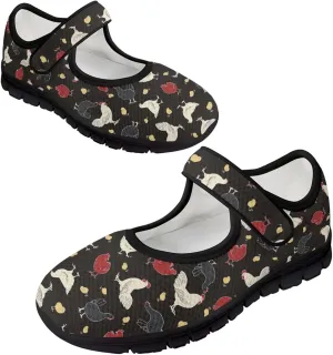 Women's Casual Walking Sneakers Lightweight Breathable Flat Mary Jane Shoes with One Strap
