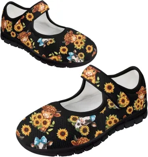 Women's Casual Walking Sneakers Lightweight Breathable Flat Mary Jane Shoes with One Strap