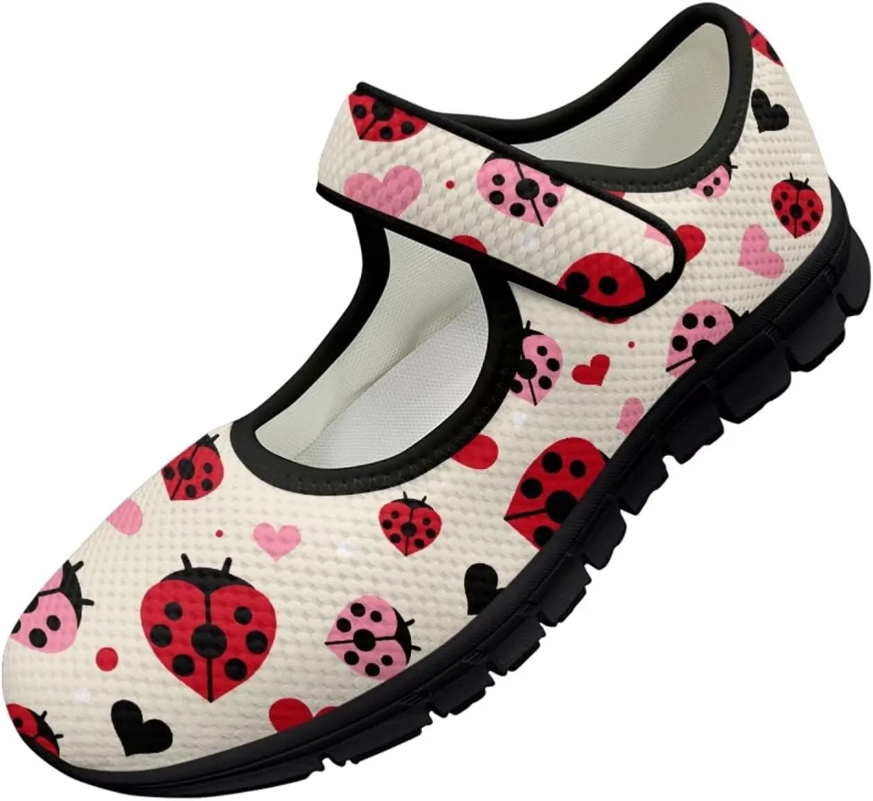 Women's Casual Walking Sneakers Lightweight Breathable Flat Mary Jane Shoes with One Strap