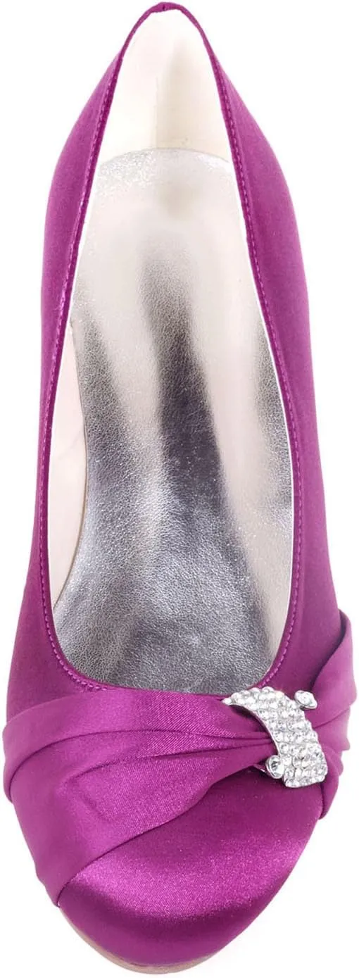 Women's Crystal Wedding Flats for Bride Comfortable Satin Wedding Shoes Low Heels Bridal Flats Evening Prom Party Dress Shoes Pumps