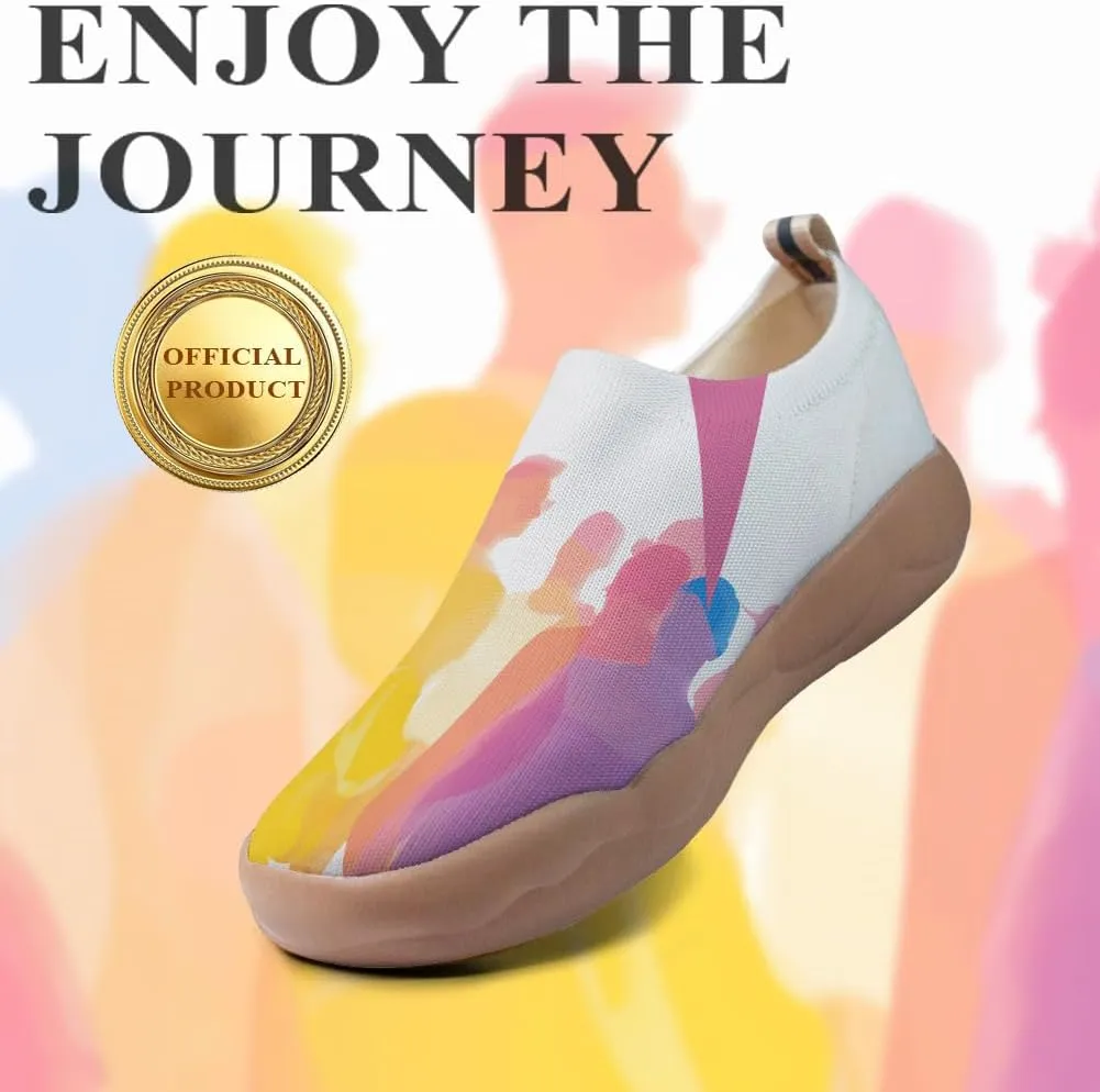 Women's Fashion Art Sneaker Painted Knit Slip-On Loafers Ladies Travel Shoes