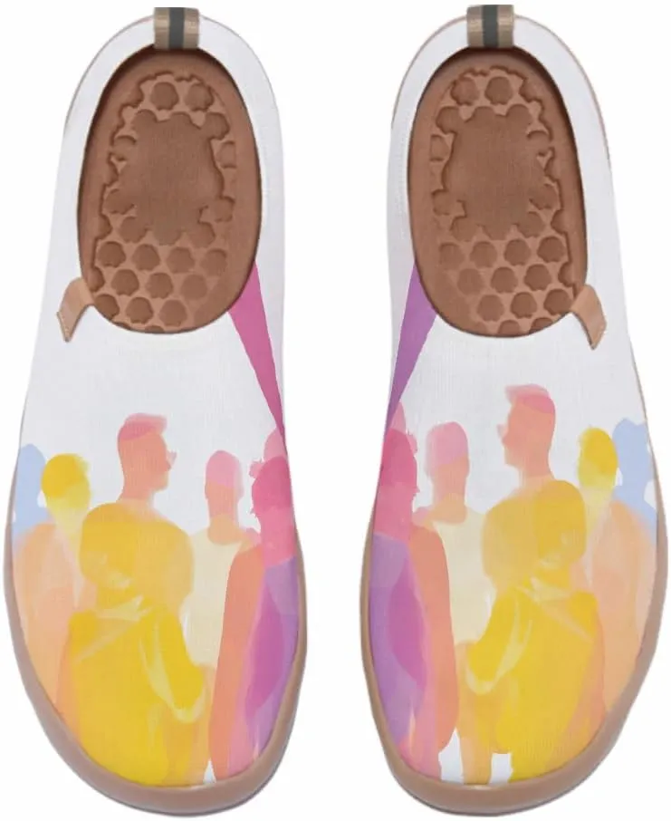 Women's Fashion Art Sneaker Painted Knit Slip-On Loafers Ladies Travel Shoes