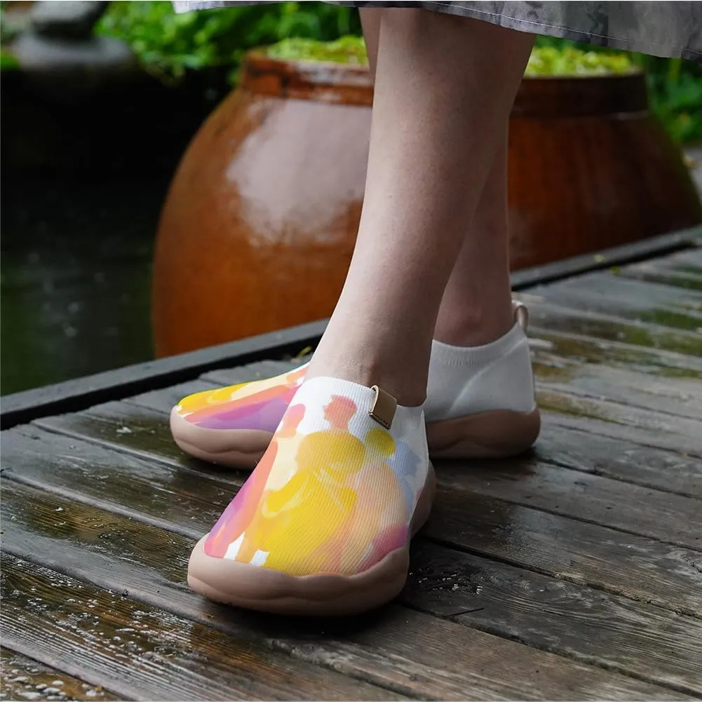 Women's Fashion Art Sneaker Painted Knit Slip-On Loafers Ladies Travel Shoes
