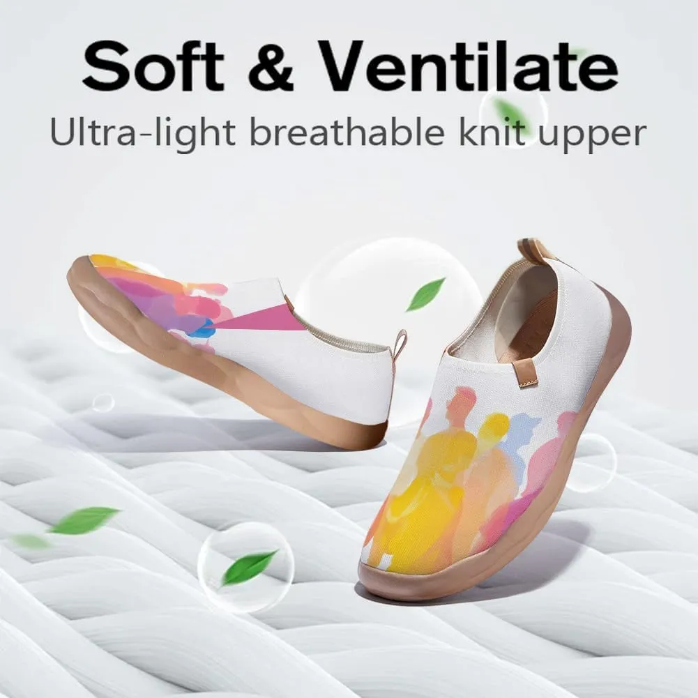 Women's Fashion Art Sneaker Painted Knit Slip-On Loafers Ladies Travel Shoes