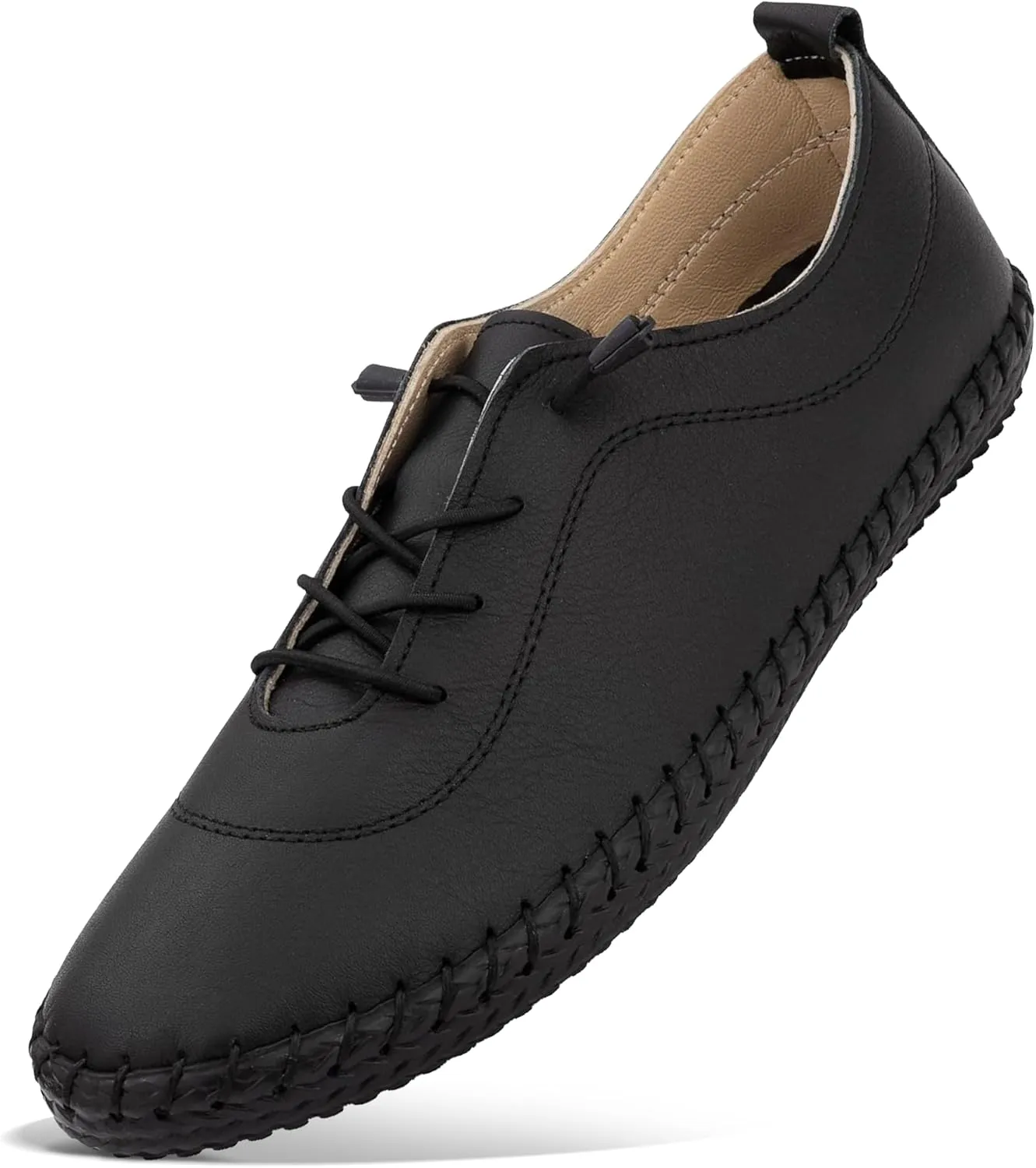 Women’s Fashion Sneakers - Light and Comfortable Leather Flat Sneakers for Everyday Use - Breathable Tennis Shoes with Soft Insoles