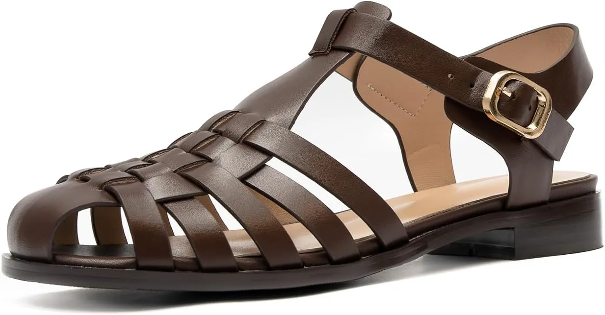 Women's Flat Leather Roman Sandal