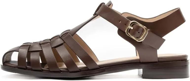 Women's Flat Leather Roman Sandal