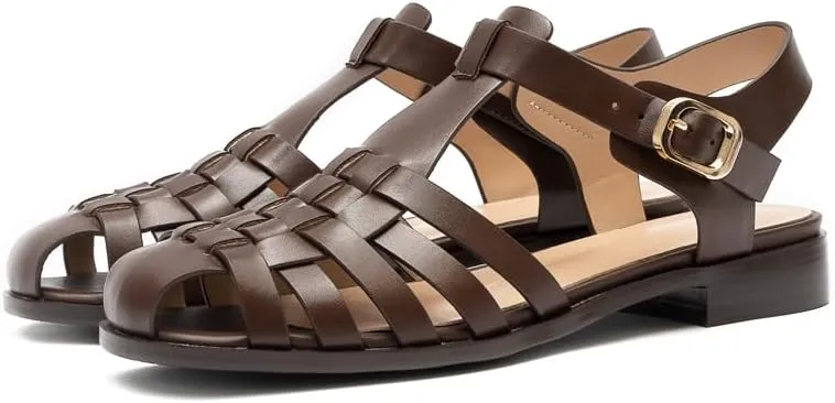 Women's Flat Leather Roman Sandal