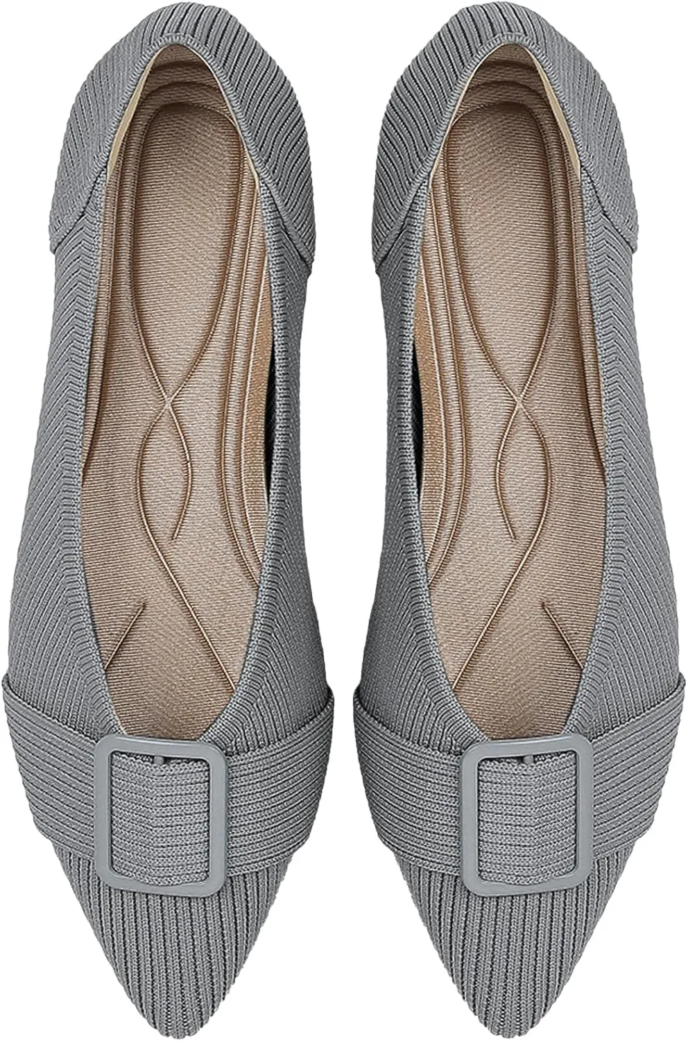 Women's Flats Pointed Toe Knit Ballet Comfortable Casual Dressy Office Shoes Work Flat