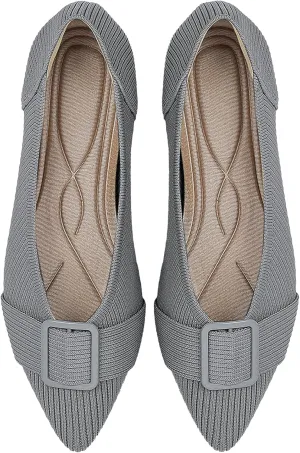 Women's Flats Pointed Toe Knit Ballet Comfortable Casual Dressy Office Shoes Work Flat