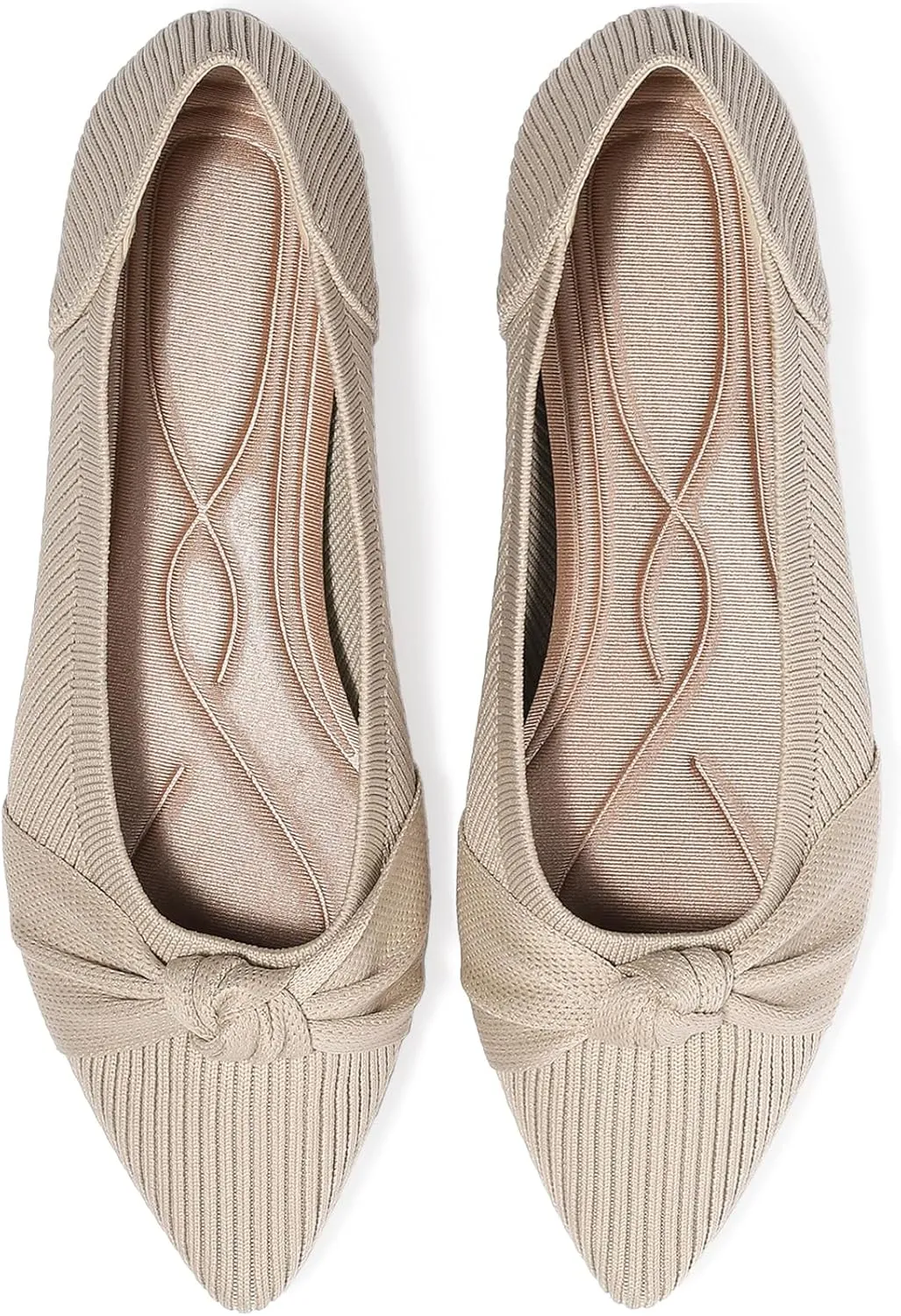Women's Flats Shoes Comfortable Dressy Pointed Toe Knit Washable Ballet Flat