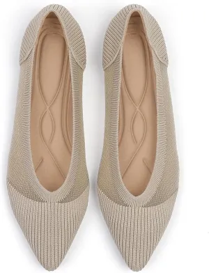 Women's Flats Shoes Pointed Toe Knit Ballet Comfortable Dressy Mesh Flat