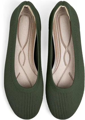 Women's Flats Shoes Round Toe Ballet Knit Comfortable Dressy Flat