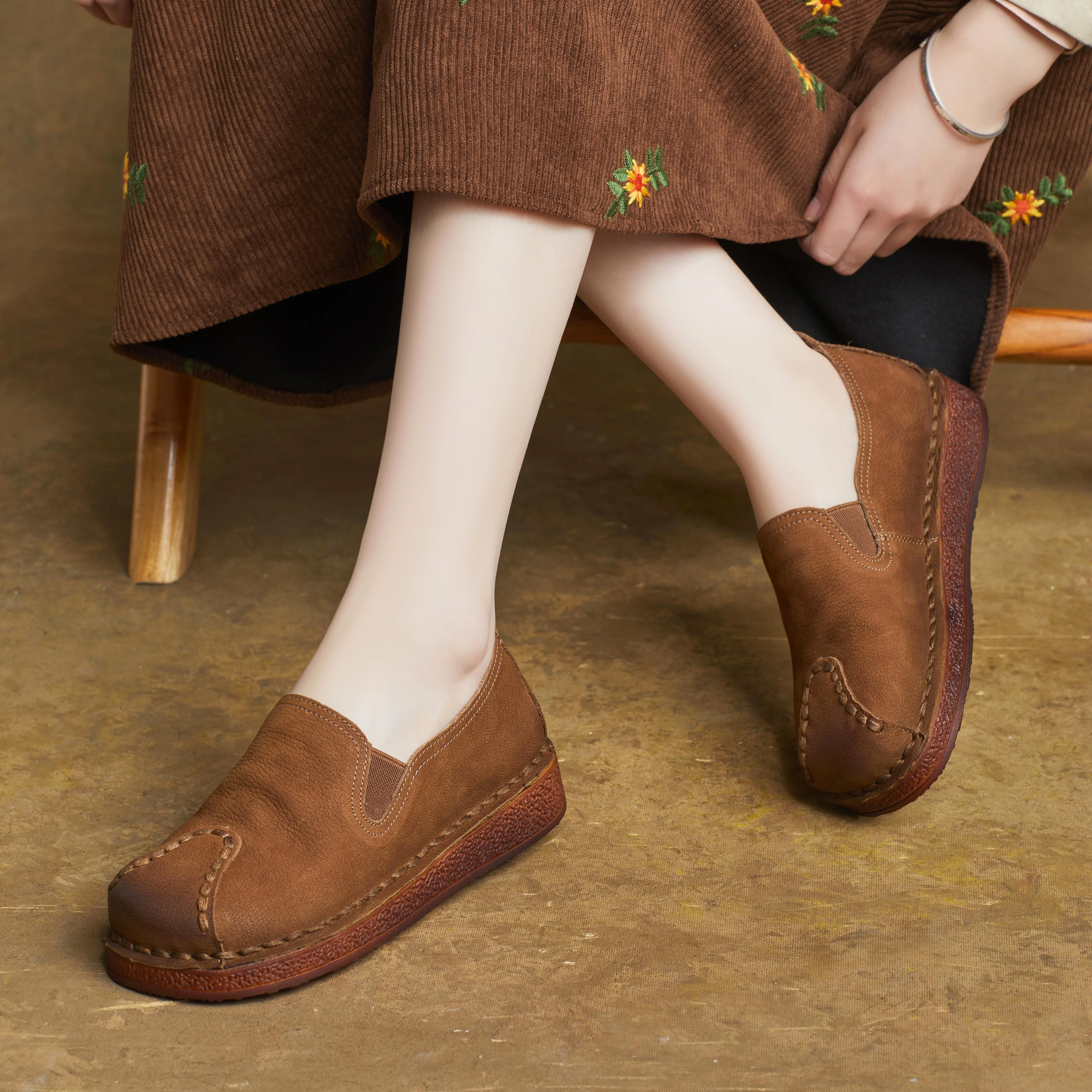Women's Leather Casual Comfortable Durable Flat Shoes